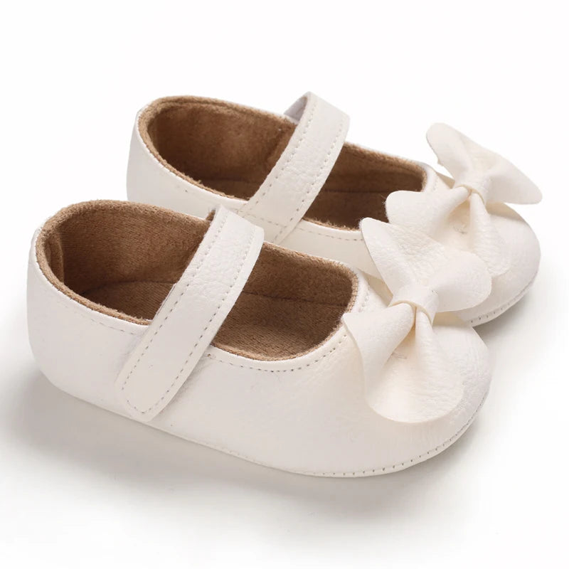 Chaussures Princesse Bébé Fille – Semelle Antidérapante, Dentelle & Nœud, 0-18 Mois
