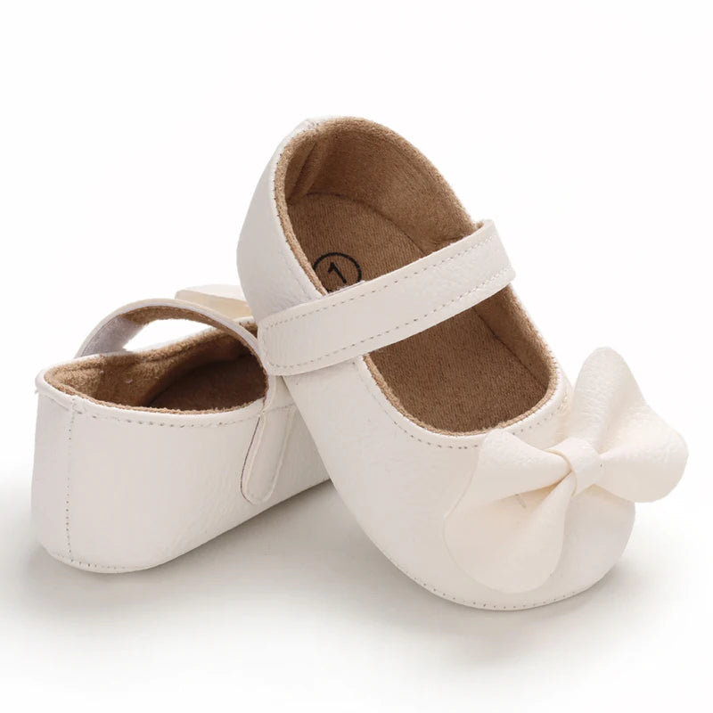 Chaussures Princesse Bébé Fille – Semelle Antidérapante, Dentelle & Nœud, 0-18 Mois
