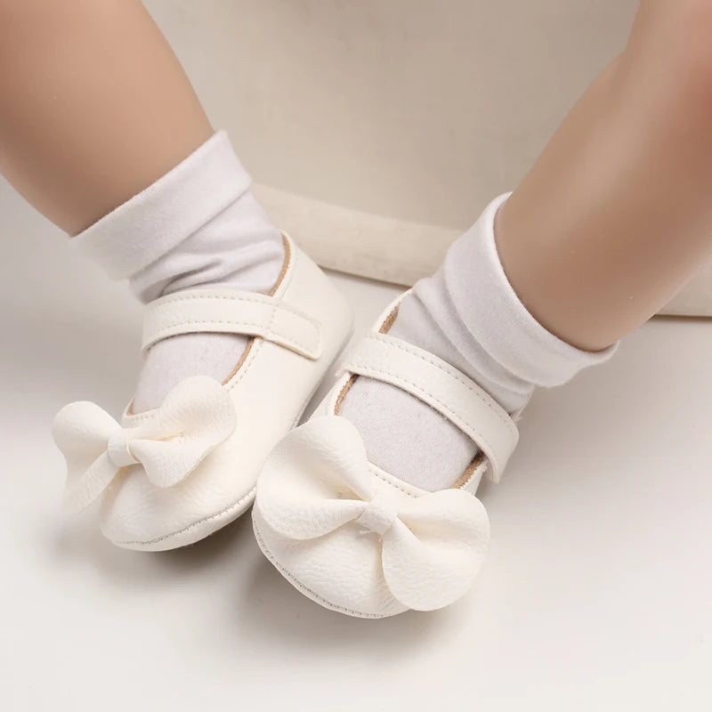 Chaussures Princesse Bébé Fille – Semelle Antidérapante, Dentelle & Nœud, 0-18 Mois