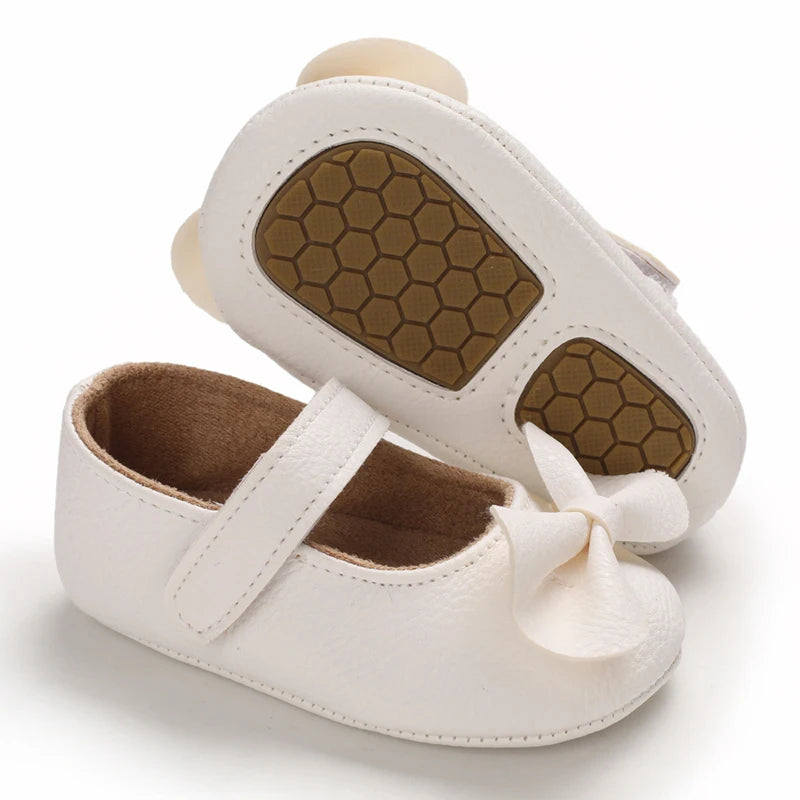 Chaussures Princesse Bébé Fille – Semelle Antidérapante, Dentelle & Nœud, 0-18 Mois