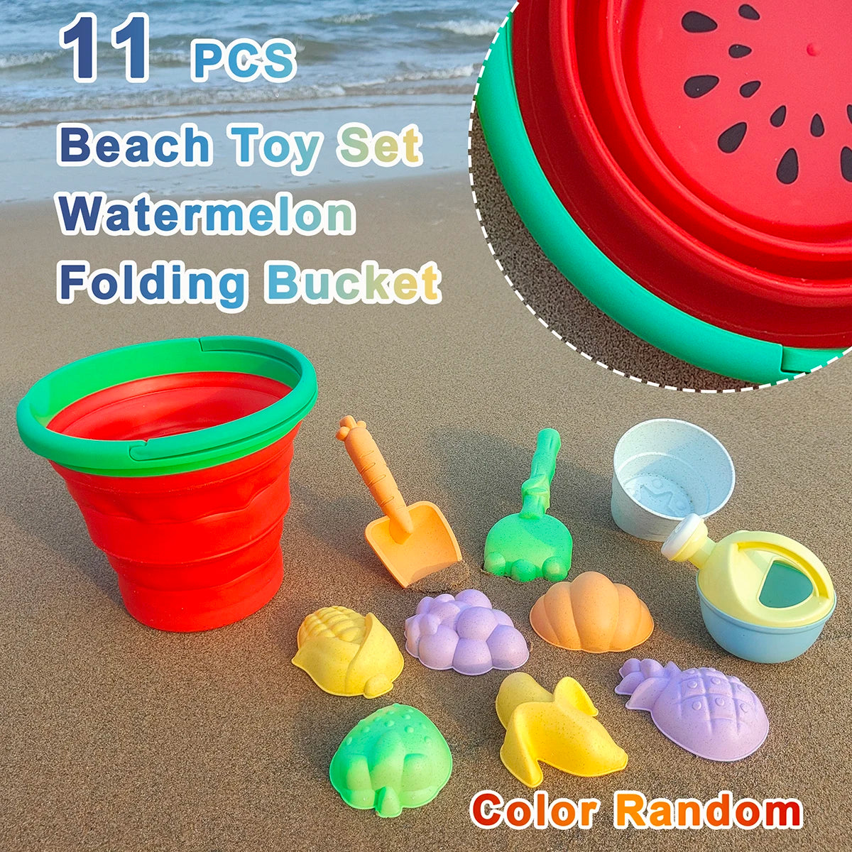 Set de Jouets de Plage Fruits – Seau, Pelle & Arrosoir pour Enfants