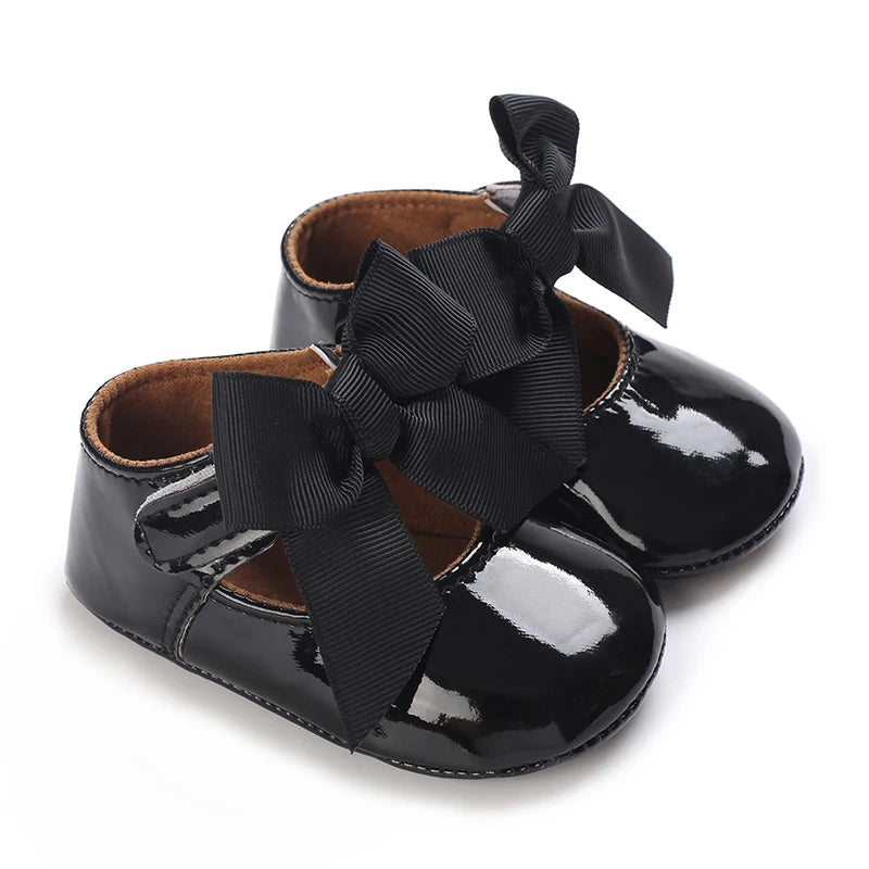 Chaussures Princesse Bébé Fille – Semelle Antidérapante, Dentelle & Nœud, 0-18 Mois