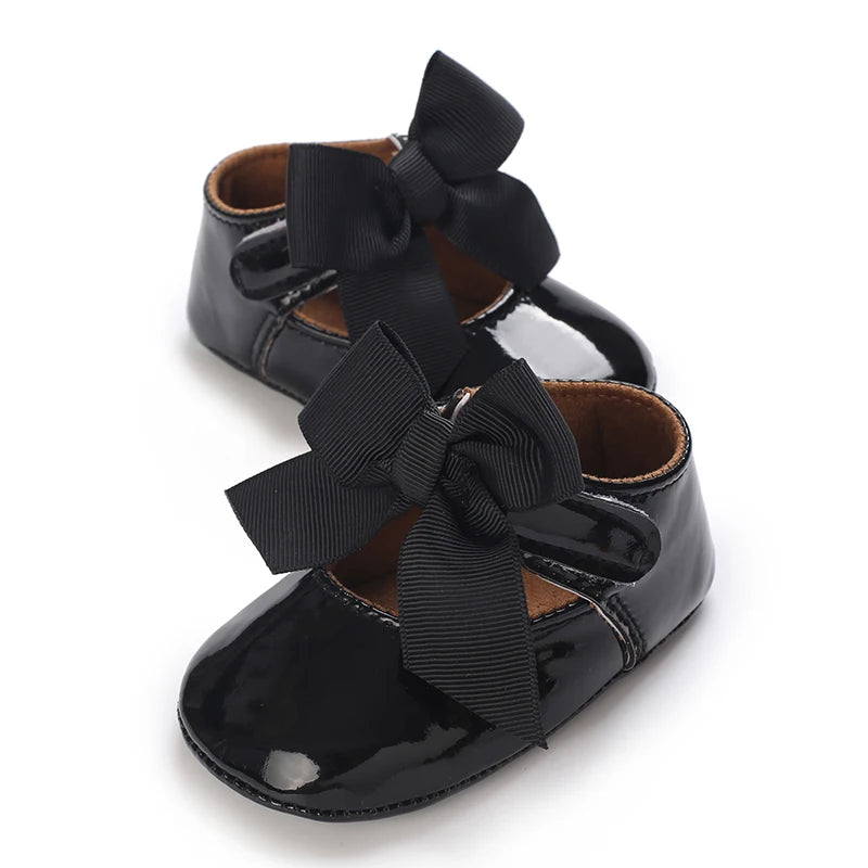 Chaussures Princesse Bébé Fille – Semelle Antidérapante, Dentelle & Nœud, 0-18 Mois