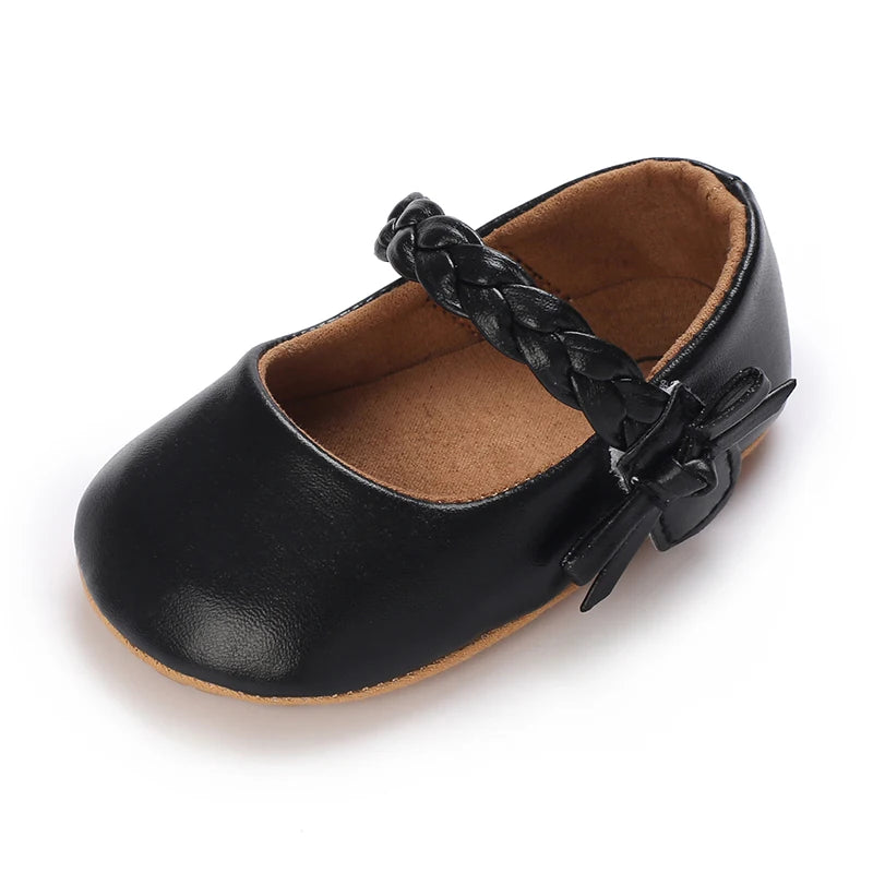 Chaussures Princesse Bébé Fille – Semelle Antidérapante, Dentelle & Nœud, 0-18 Mois