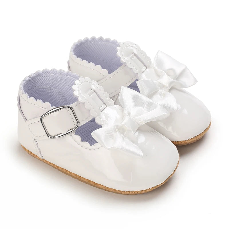 Chaussures Princesse Bébé Fille – Semelle Antidérapante, Dentelle & Nœud, 0-18 Mois