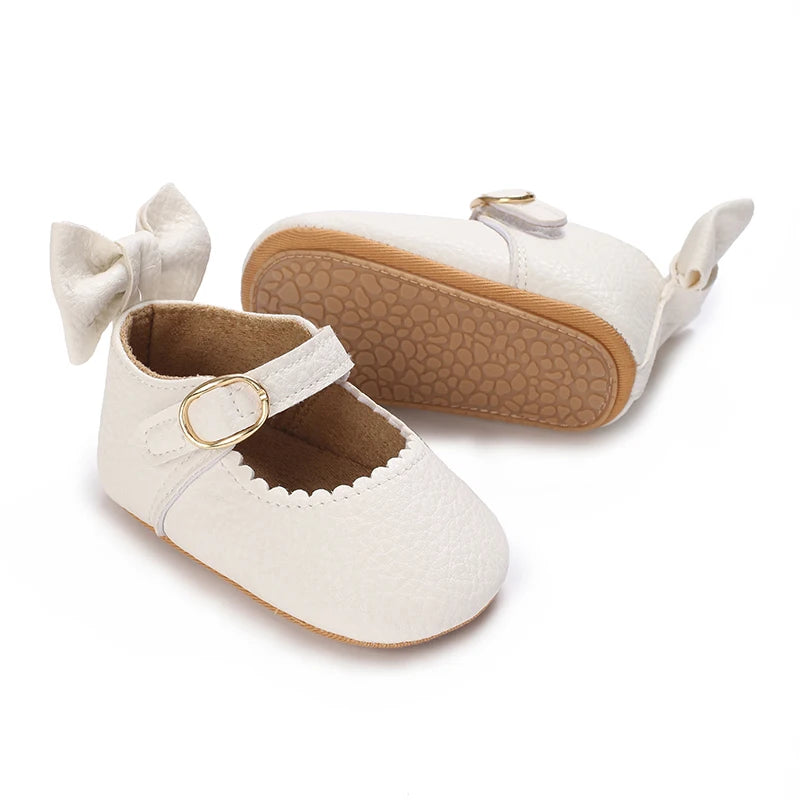 Chaussures Princesse Bébé Fille – Semelle Antidérapante, Dentelle & Nœud, 0-18 Mois