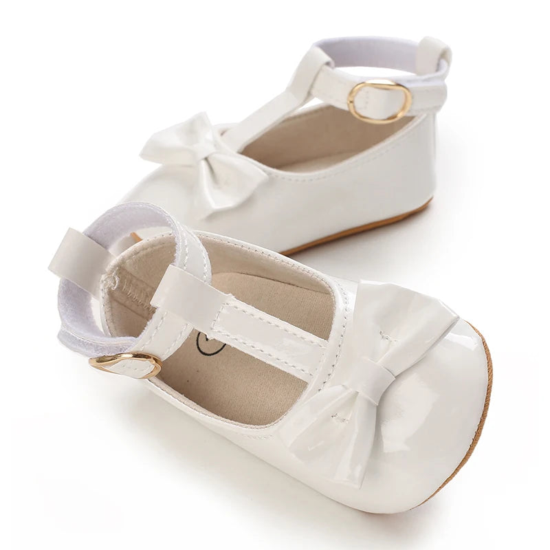 Chaussures Princesse Bébé Fille – Semelle Antidérapante, Dentelle & Nœud, 0-18 Mois