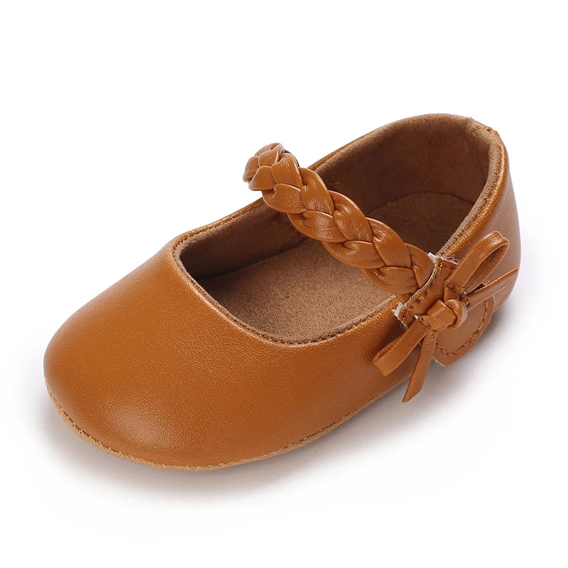 Chaussures Princesse Bébé Fille – Semelle Antidérapante, Dentelle & Nœud, 0-18 Mois