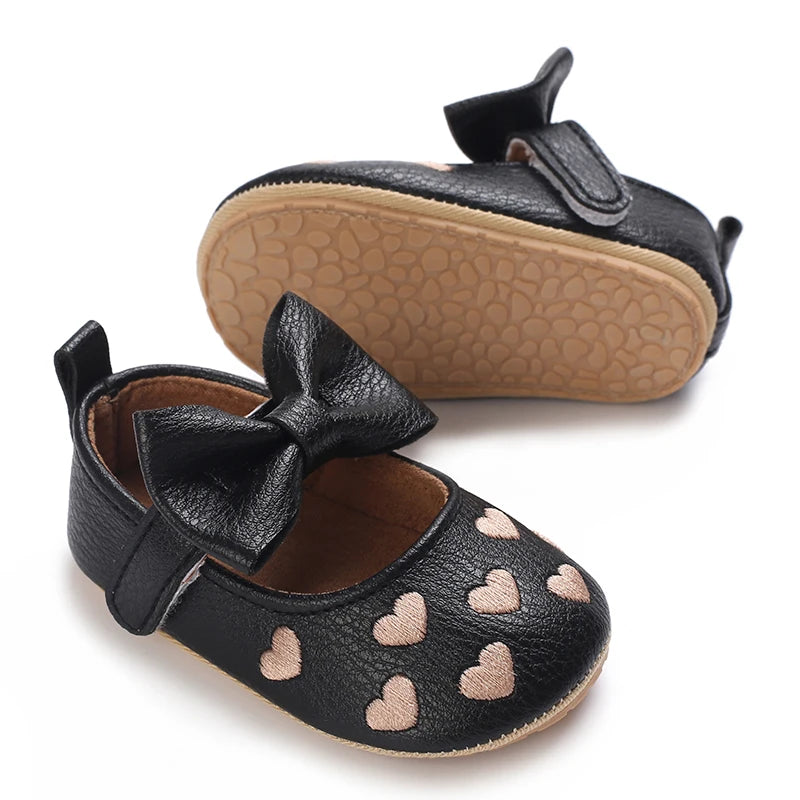 Chaussures Princesse Bébé Fille – Semelle Antidérapante, Dentelle & Nœud, 0-18 Mois