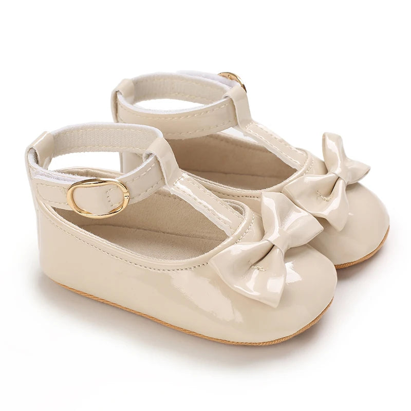 Chaussures Princesse Bébé Fille – Semelle Antidérapante, Dentelle & Nœud, 0-18 Mois