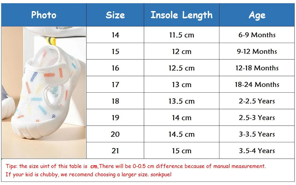 Sandales Enfant Respirantes – Chaussures Légères Semelle Souple 1-4 Ans