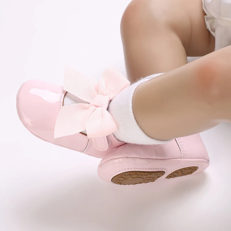 Chaussures Princesse Bébé Fille – Semelle Antidérapante, Dentelle & Nœud, 0-18 Mois