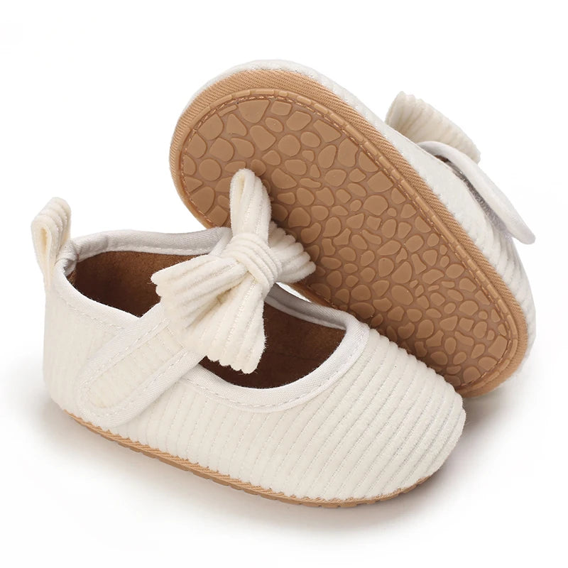 Chaussures Princesse Bébé Fille – Semelle Antidérapante, Dentelle & Nœud, 0-18 Mois