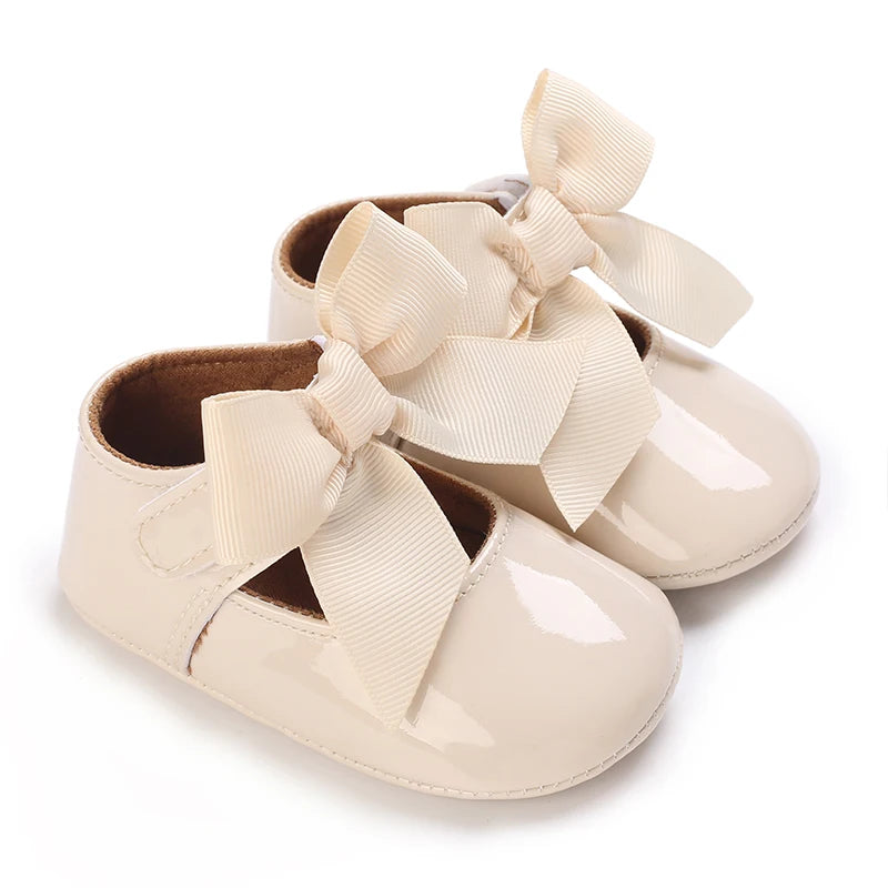 Chaussures Princesse Bébé Fille – Semelle Antidérapante, Dentelle & Nœud, 0-18 Mois