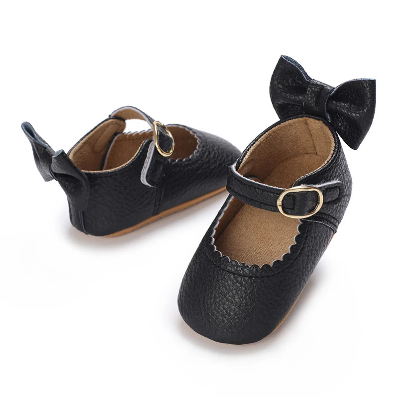 Chaussures Princesse Bébé Fille – Semelle Antidérapante, Dentelle & Nœud, 0-18 Mois