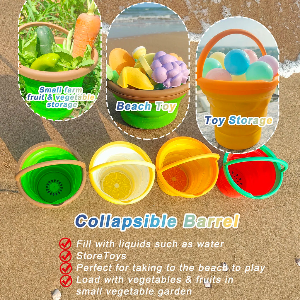 Set de Jouets de Plage Fruits – Seau, Pelle & Arrosoir pour Enfants