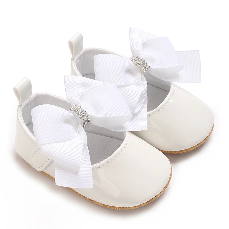 Chaussures Princesse Bébé Fille – Semelle Antidérapante, Dentelle & Nœud, 0-18 Mois