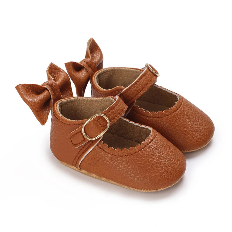 Chaussures Princesse Bébé Fille – Semelle Antidérapante, Dentelle & Nœud, 0-18 Mois