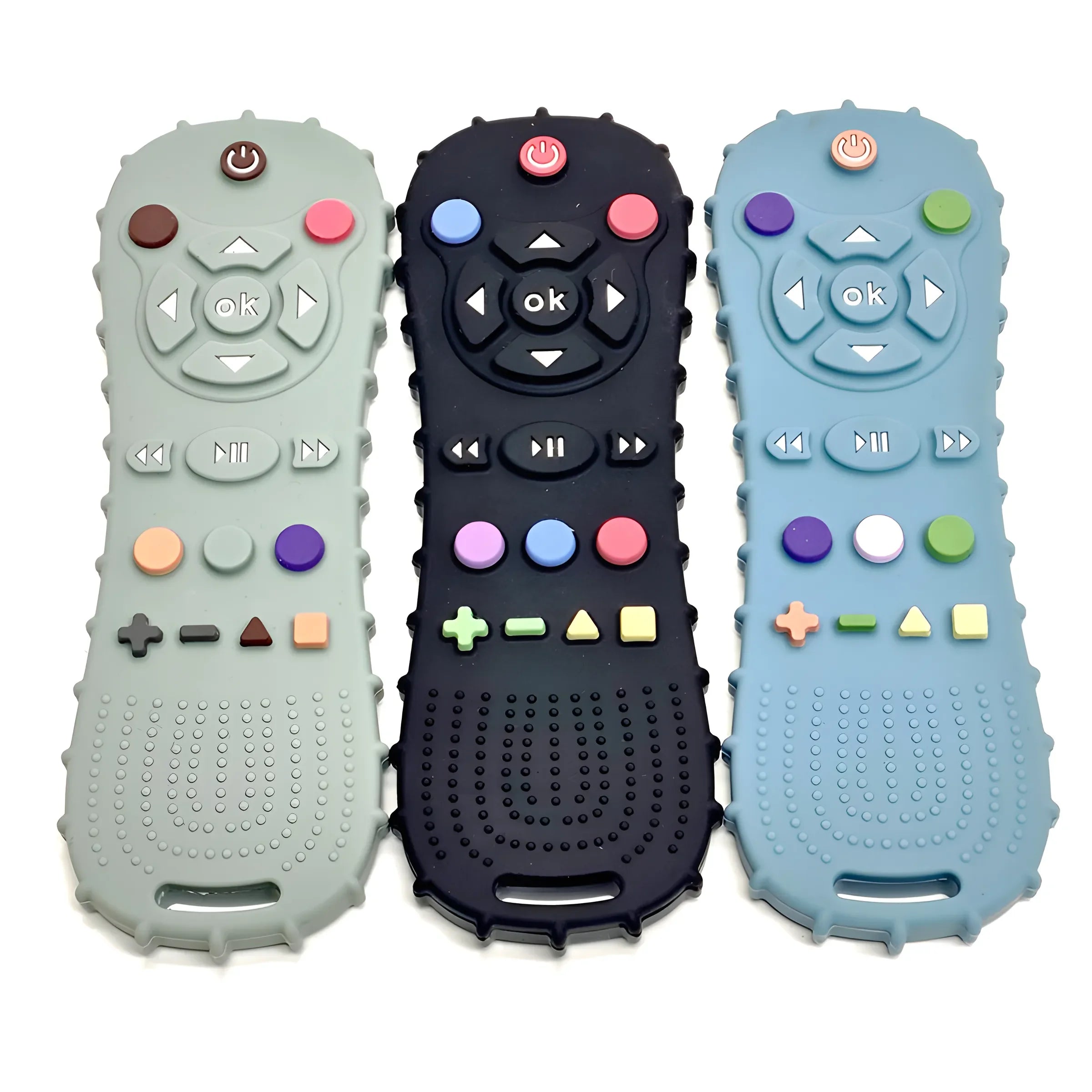 Anneau de Dentition Silicone Bébé – Télécommande Anti-Mordillage, Sans BPA