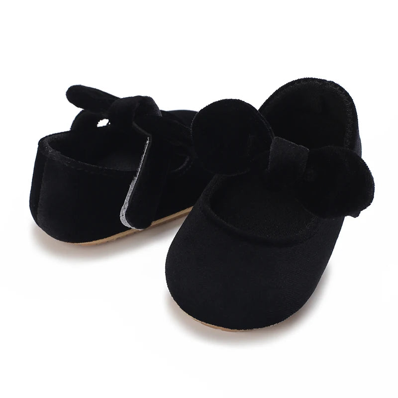 Chaussures Princesse Bébé Fille – Semelle Antidérapante, Dentelle & Nœud, 0-18 Mois