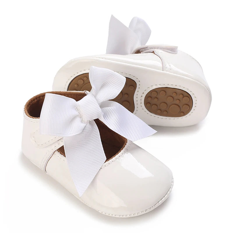 Chaussures Princesse Bébé Fille – Semelle Antidérapante, Dentelle & Nœud, 0-18 Mois