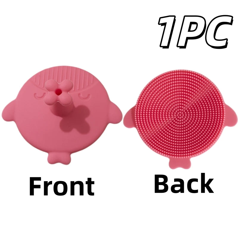 Brosse de Bain Bébé en Silicone – Peigne Massant Cuir Chevelu Nouveau-Né