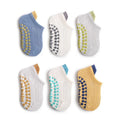 Chaussettes Antidérapantes Enfant – Lot de 6 Paires, Coton, Unisexe, 0-5 Ans