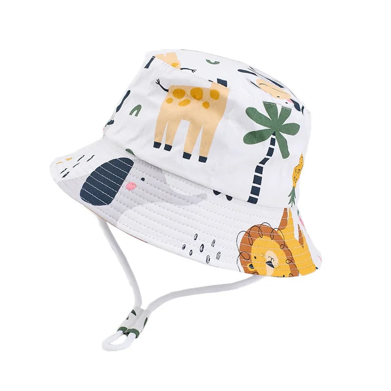 Bob Enfant Anti-UV – Motifs Cartoon, Coton, Unisexe, 3 Mois-7 Ans