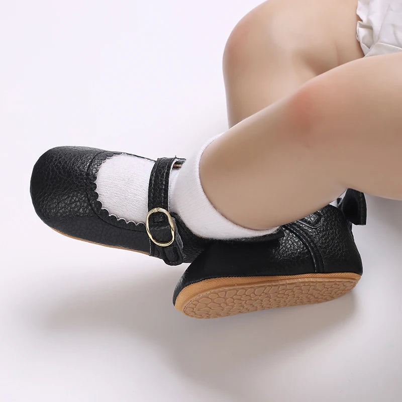 Chaussures Princesse Bébé Fille – Semelle Antidérapante, Dentelle & Nœud, 0-18 Mois