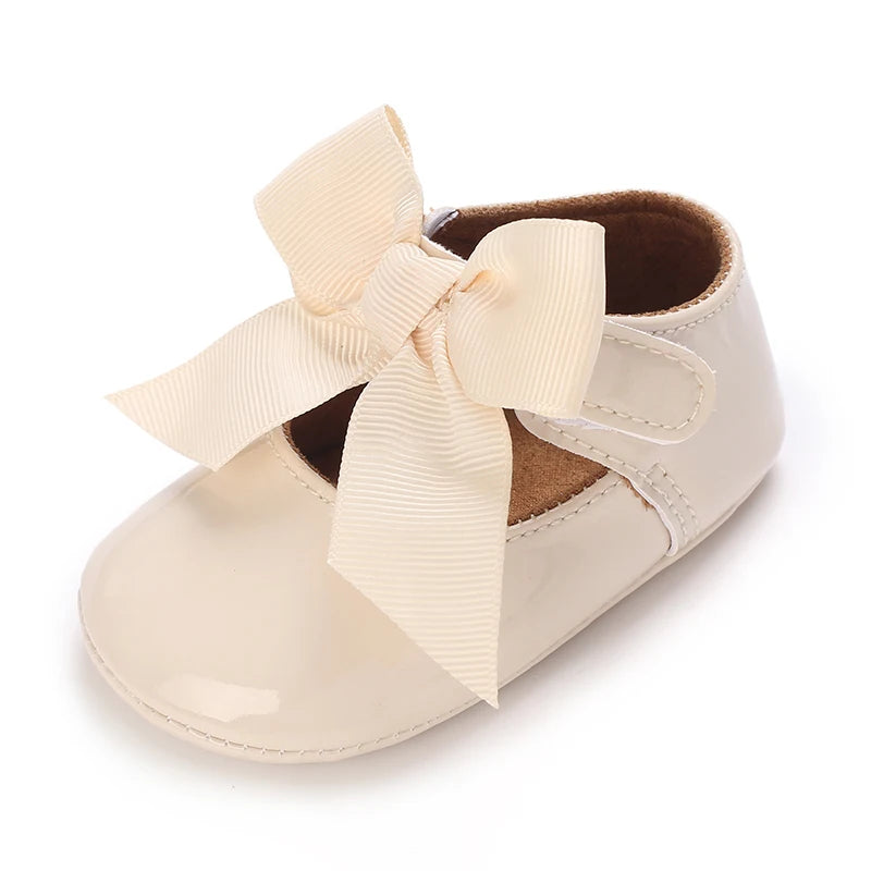 Chaussures Princesse Bébé Fille – Semelle Antidérapante, Dentelle & Nœud, 0-18 Mois