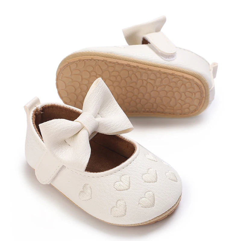 Chaussures Princesse Bébé Fille – Semelle Antidérapante, Dentelle & Nœud, 0-18 Mois
