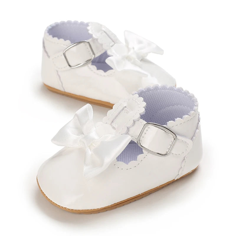 Chaussures Princesse Bébé Fille – Semelle Antidérapante, Dentelle & Nœud, 0-18 Mois