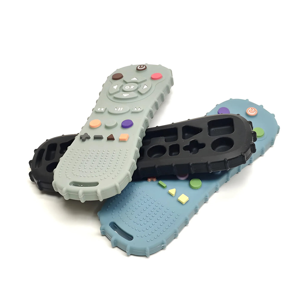 Anneau de Dentition Silicone Bébé – Télécommande Anti-Mordillage, Sans BPA