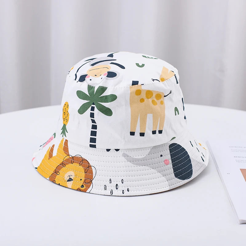 Bob Enfant Anti-UV – Motifs Cartoon, Coton, Unisexe, 3 Mois-7 Ans