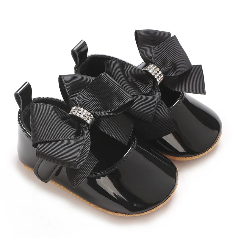 Chaussures Princesse Bébé Fille – Semelle Antidérapante, Dentelle & Nœud, 0-18 Mois