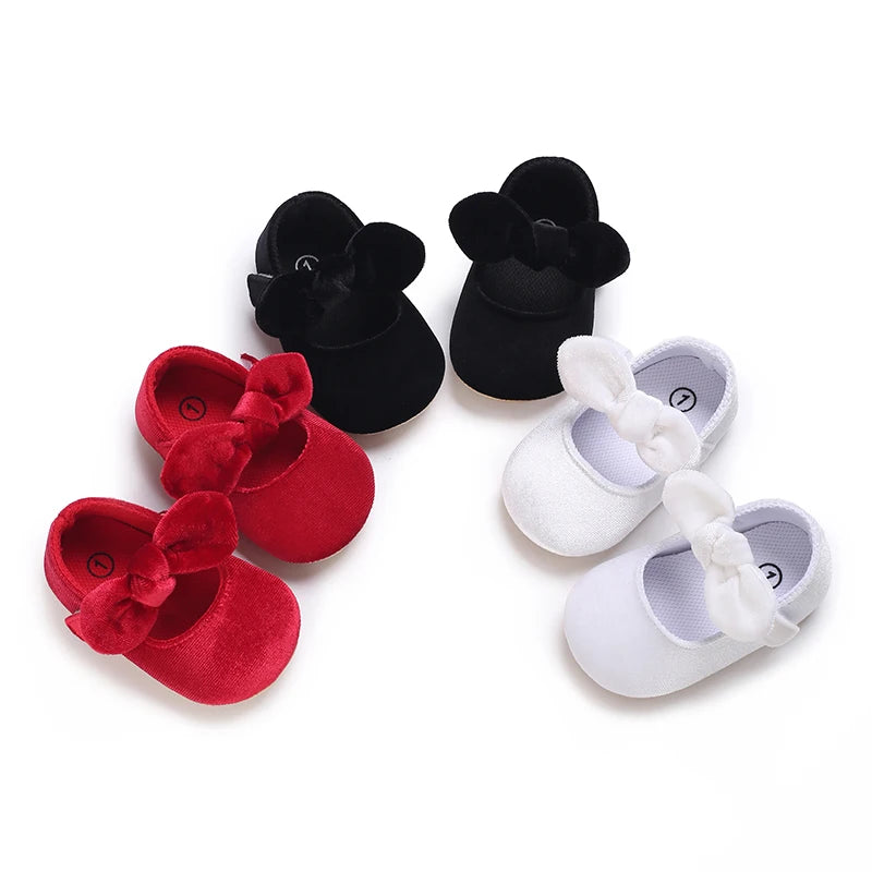 Chaussures Princesse Bébé Fille – Semelle Antidérapante, Dentelle & Nœud, 0-18 Mois