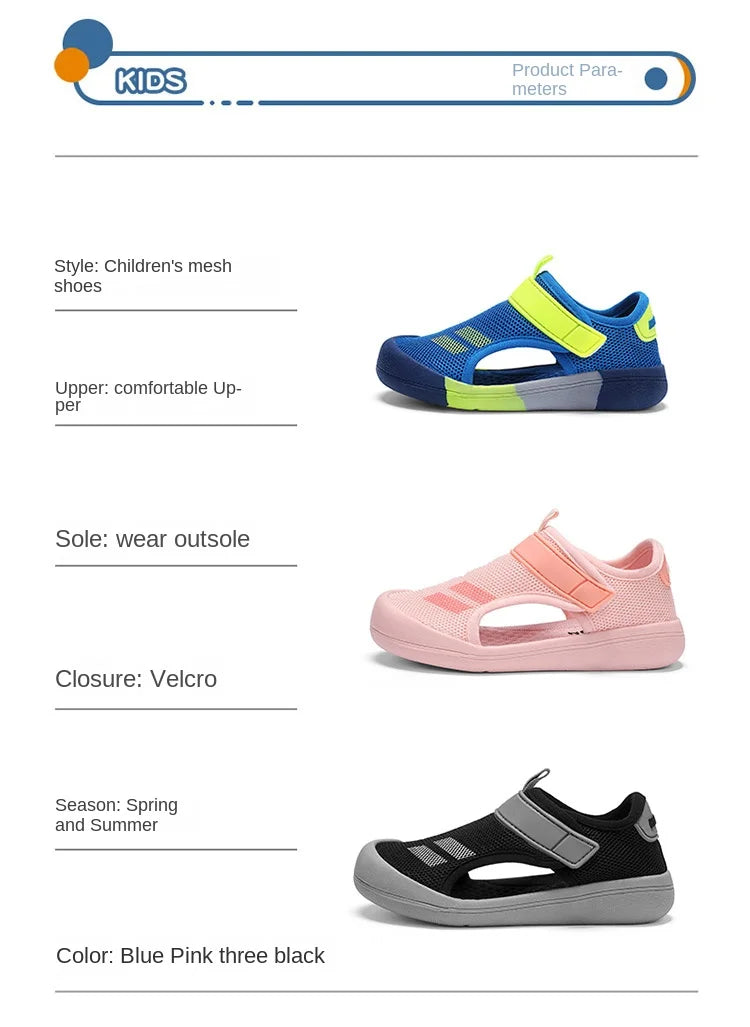 Sandales Légères Enfant – Été, Bout Fermé, Tailles 23-36