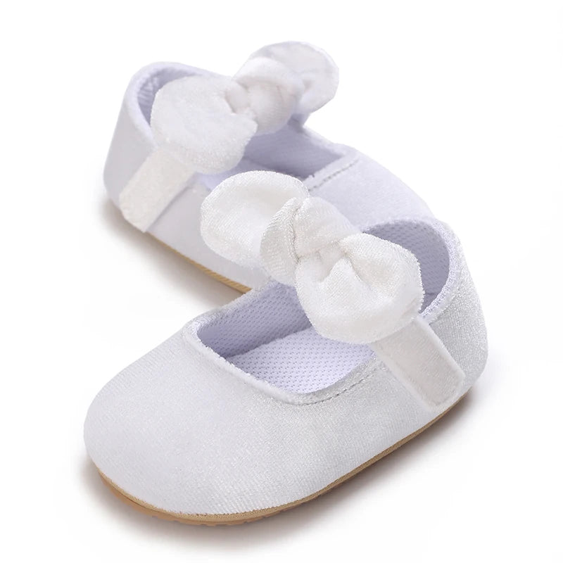 Chaussures Princesse Bébé Fille – Semelle Antidérapante, Dentelle & Nœud, 0-18 Mois