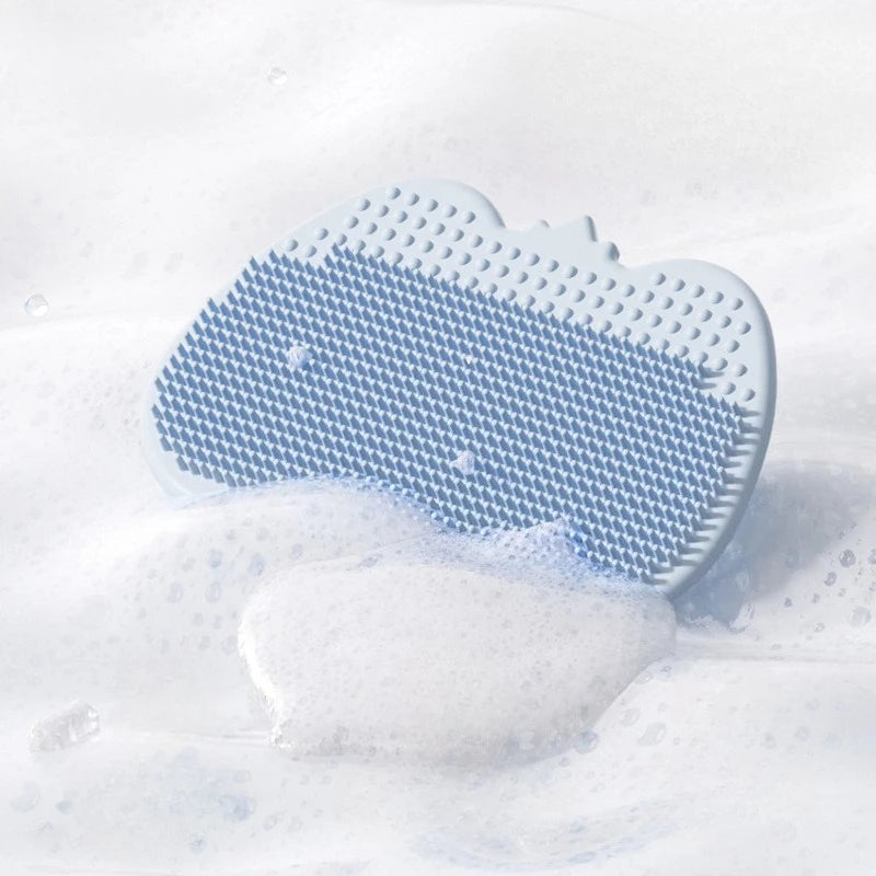 Brosse de Bain Bébé en Silicone – Peigne Massant Cuir Chevelu Nouveau-Né