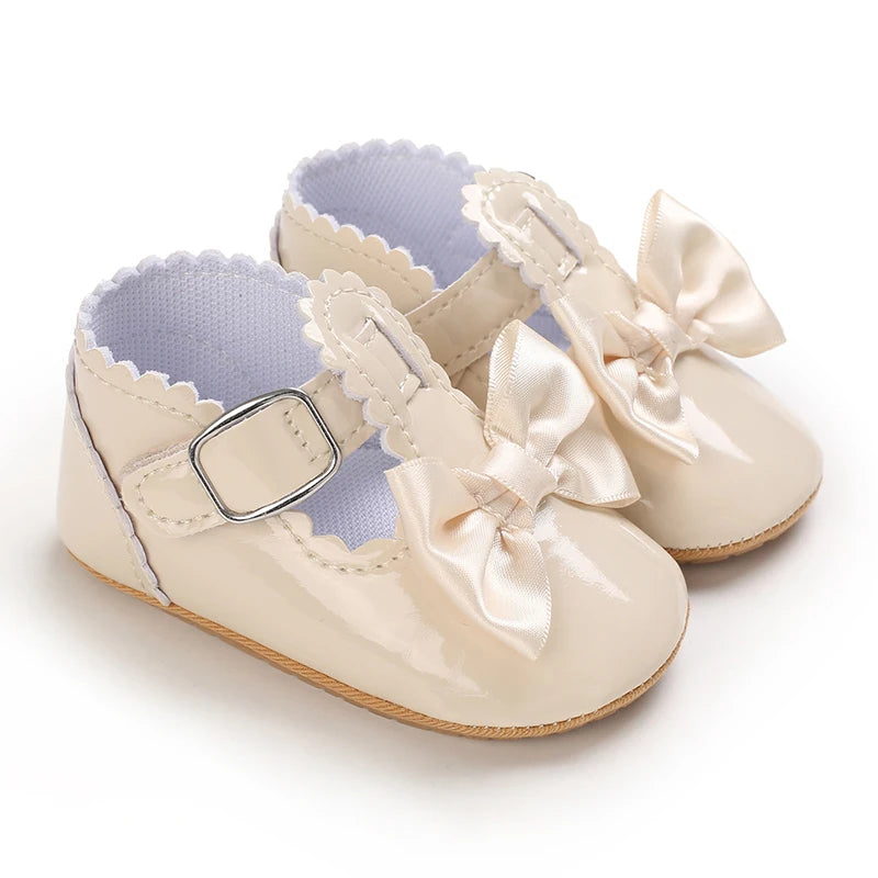 Chaussures Princesse Bébé Fille – Semelle Antidérapante, Dentelle & Nœud, 0-18 Mois