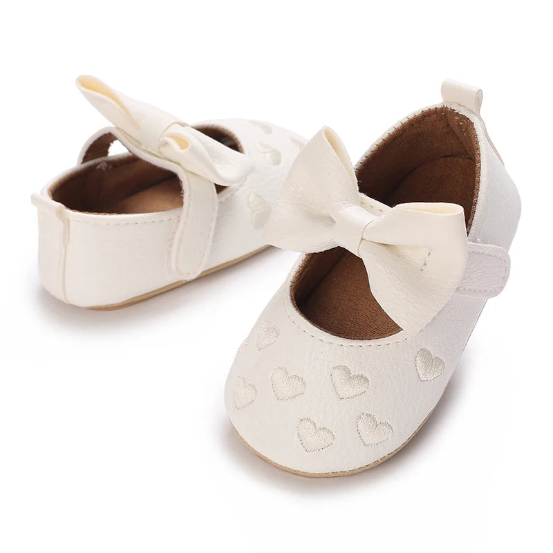 Chaussures Princesse Bébé Fille – Semelle Antidérapante, Dentelle & Nœud, 0-18 Mois
