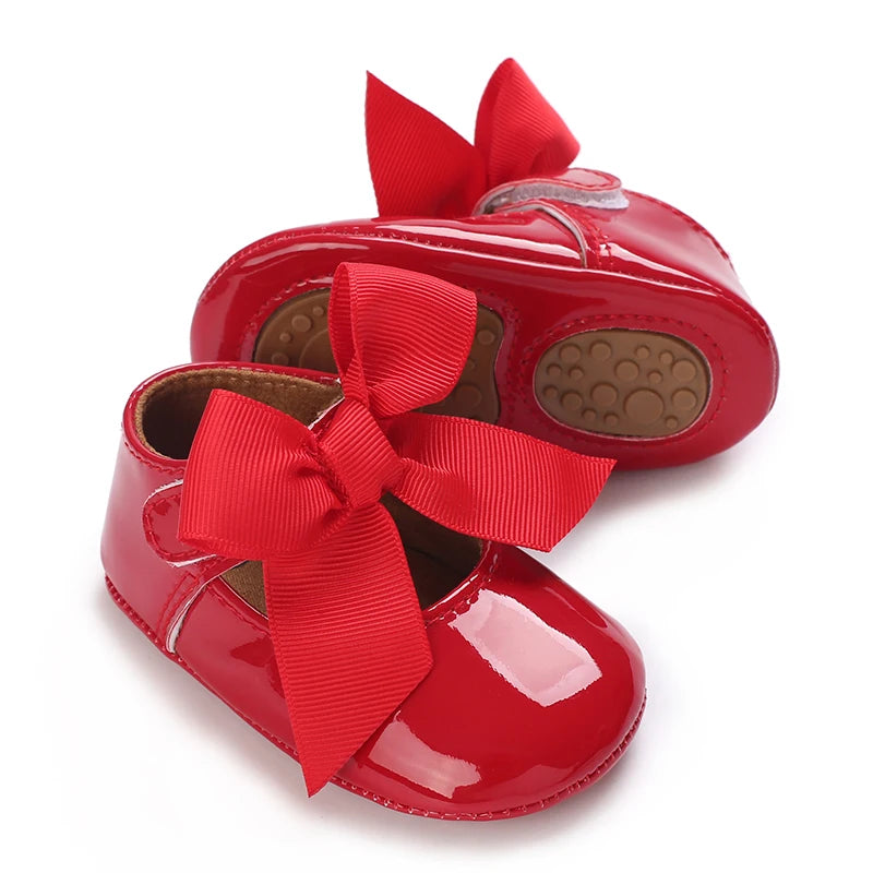 Chaussures Princesse Bébé Fille – Semelle Antidérapante, Dentelle & Nœud, 0-18 Mois