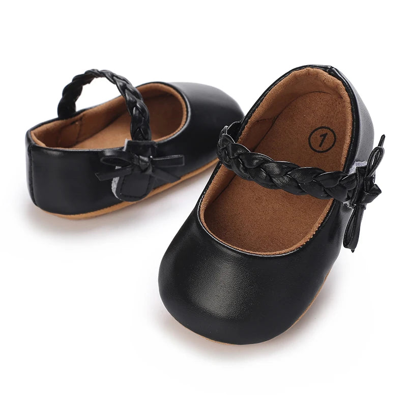 Chaussures Princesse Bébé Fille – Semelle Antidérapante, Dentelle & Nœud, 0-18 Mois