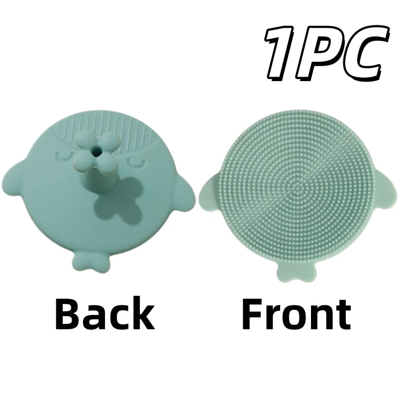 Brosse de Bain Bébé en Silicone – Peigne Massant Cuir Chevelu Nouveau-Né