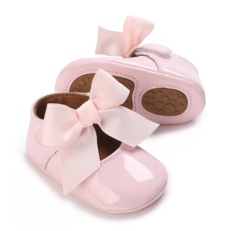 Chaussures Princesse Bébé Fille – Semelle Antidérapante, Dentelle & Nœud, 0-18 Mois