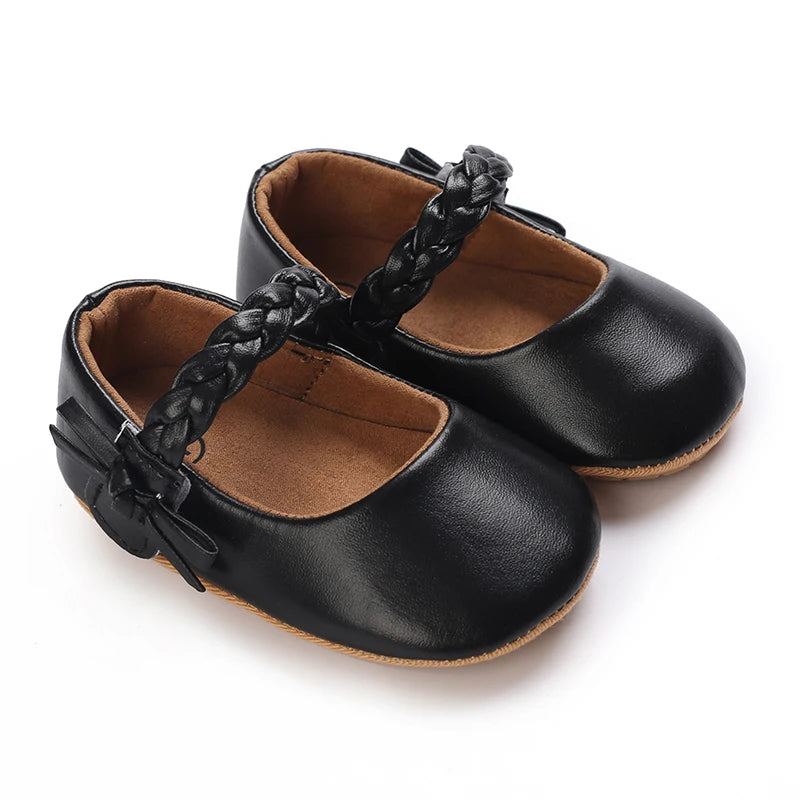 Chaussures Princesse Bébé Fille – Semelle Antidérapante, Dentelle & Nœud, 0-18 Mois