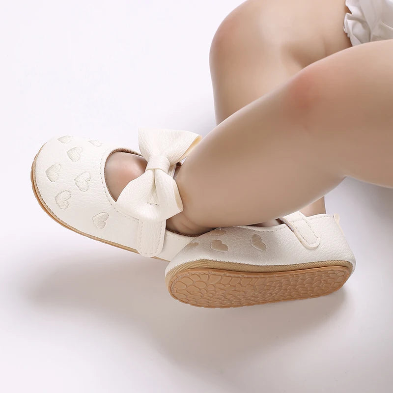 Chaussures Princesse Bébé Fille – Semelle Antidérapante, Dentelle & Nœud, 0-18 Mois