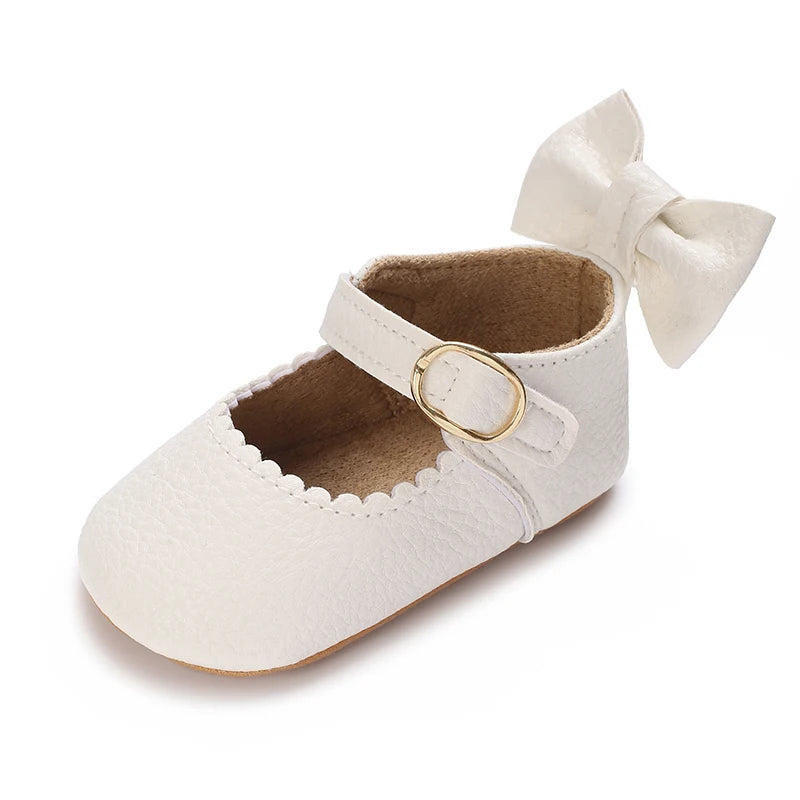 Chaussures Princesse Bébé Fille – Semelle Antidérapante, Dentelle & Nœud, 0-18 Mois