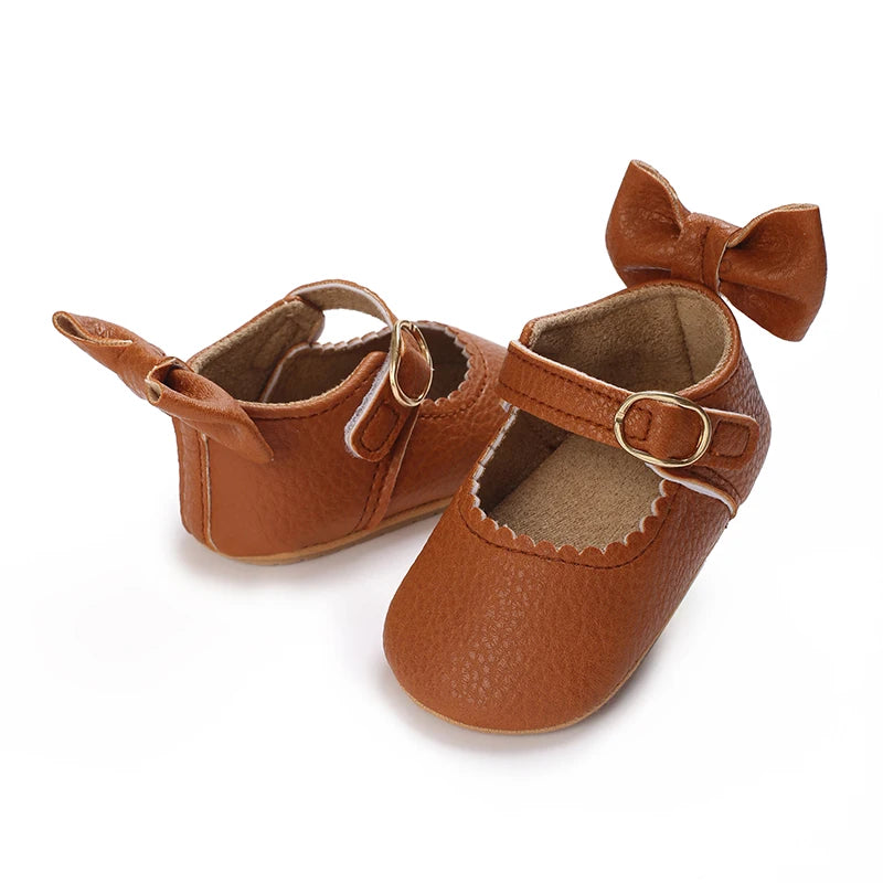 Chaussures Princesse Bébé Fille – Semelle Antidérapante, Dentelle & Nœud, 0-18 Mois
