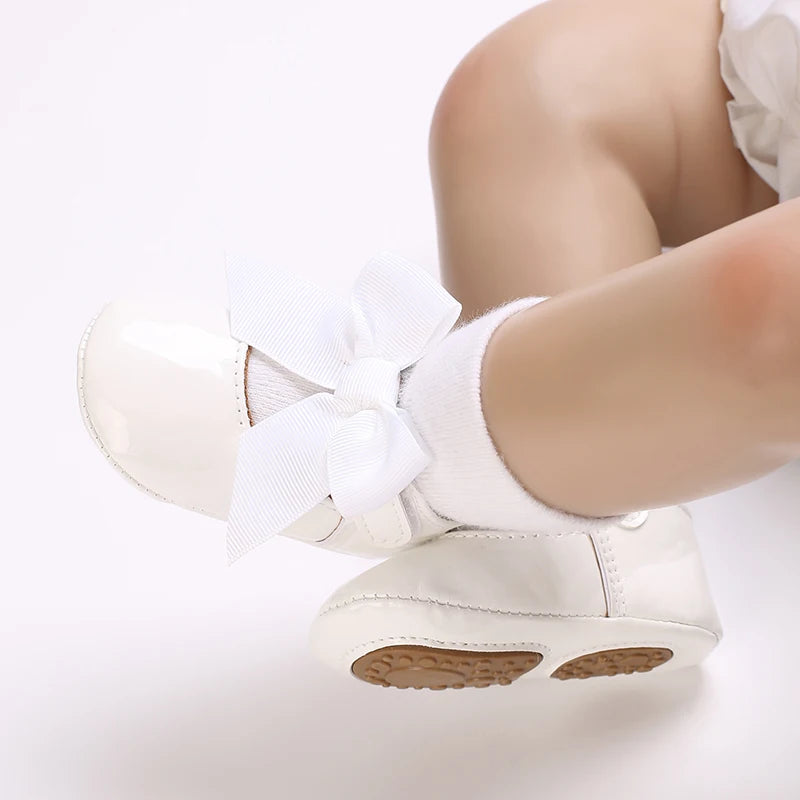 Chaussures Princesse Bébé Fille – Semelle Antidérapante, Dentelle & Nœud, 0-18 Mois